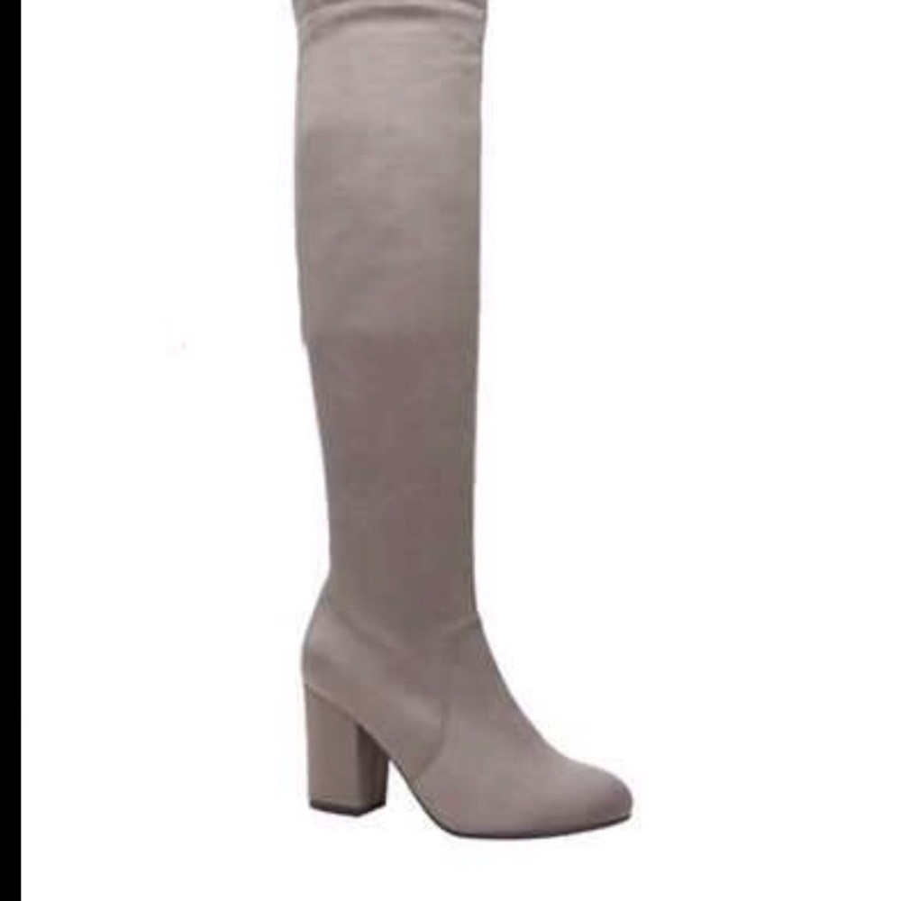 Brand new never worn grey over the knee boots